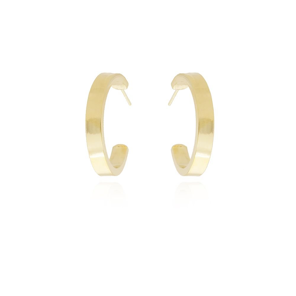 Ag-1001-Do Brinco Meia Argola Quadrada Lisa (32mm)