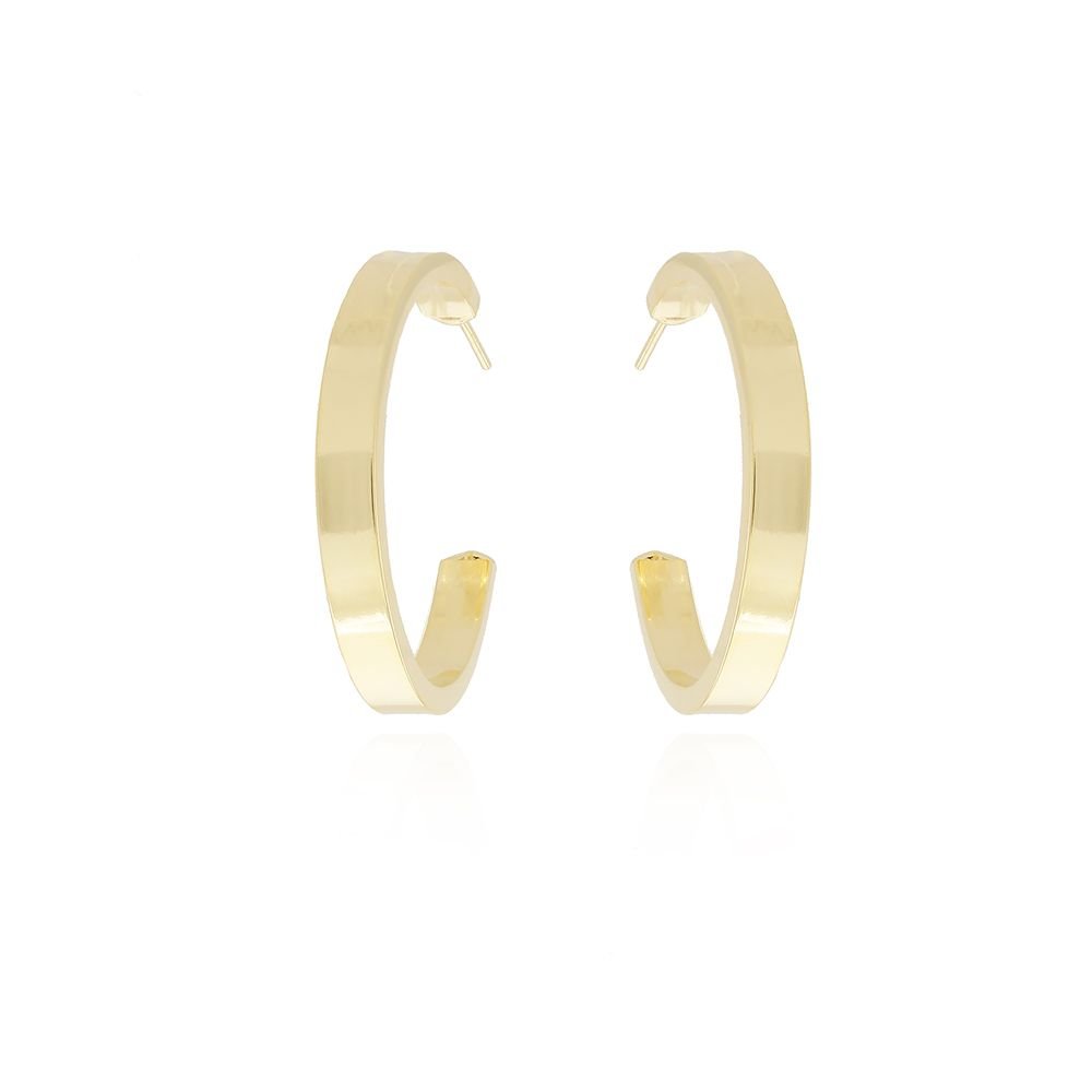 Ag-1002-Do Brinco Meia Argola Quadrada Lisa (38mm)