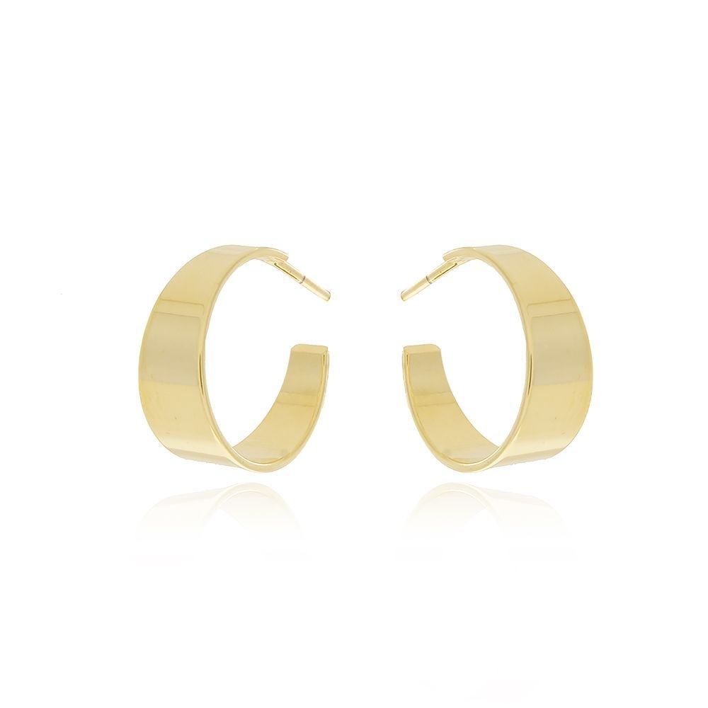 Ag-1022-Do Brinco Meia Argola Achatada (17mm)