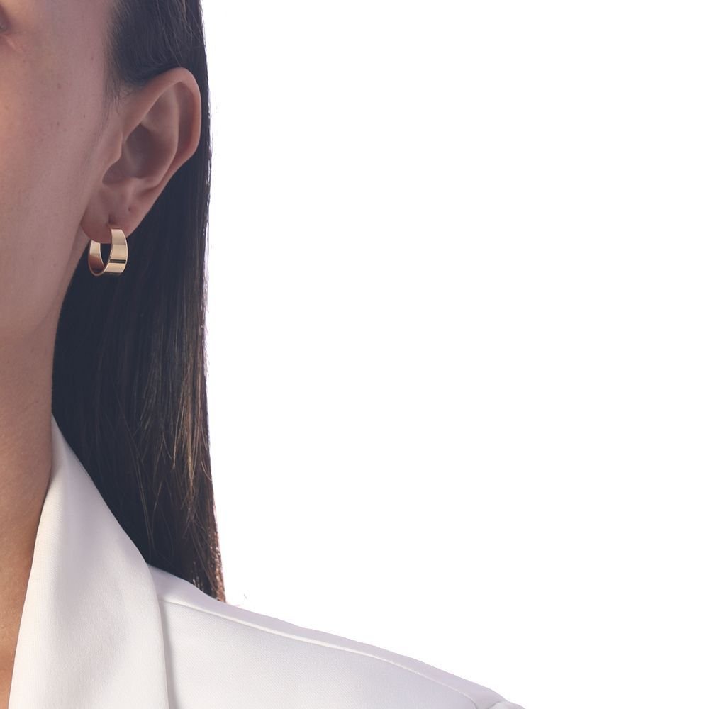 Ag-1022-Do Brinco Meia Argola Achatada (17mm)