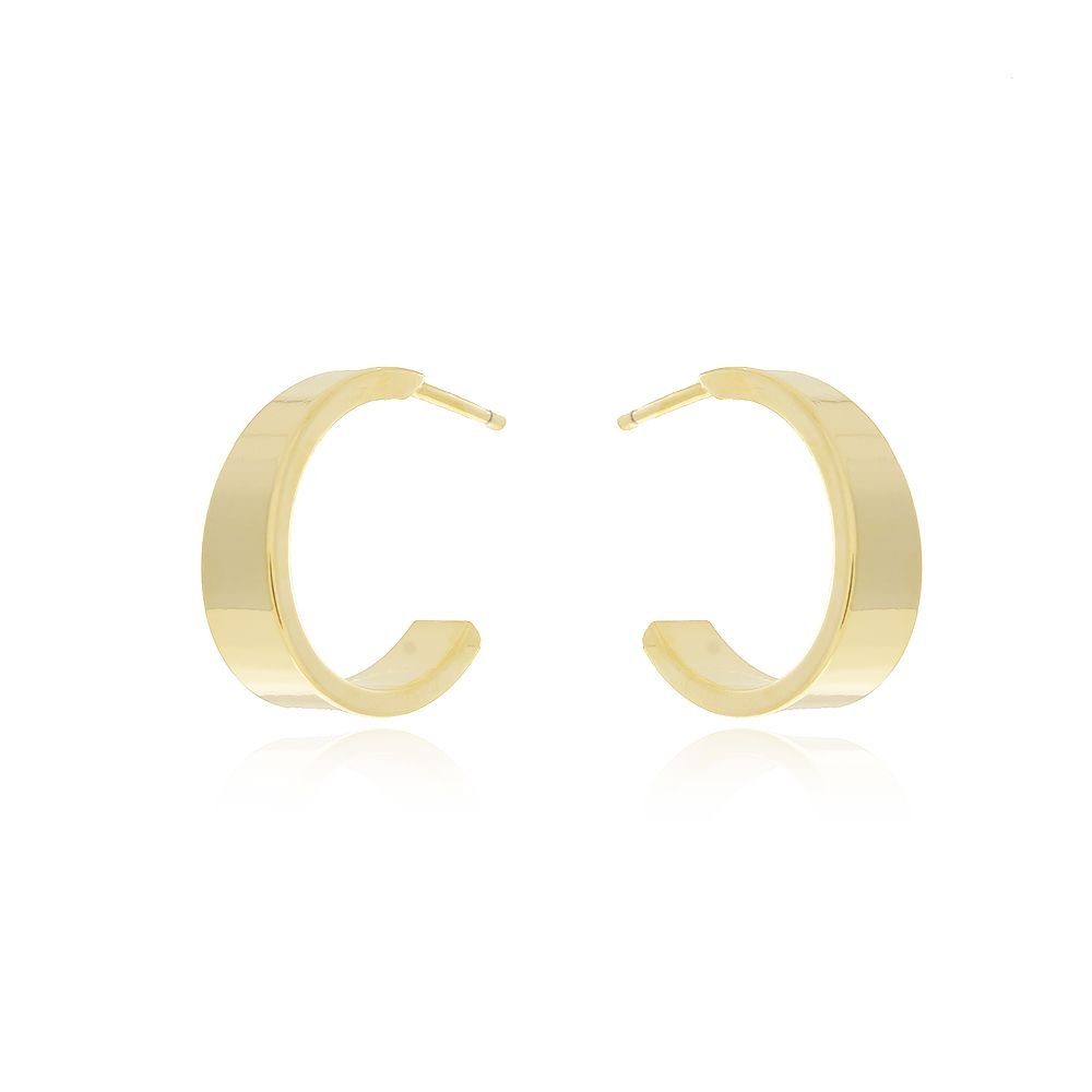 Ag-1024-Do Brinco Meia Argola Achatada (18mm)