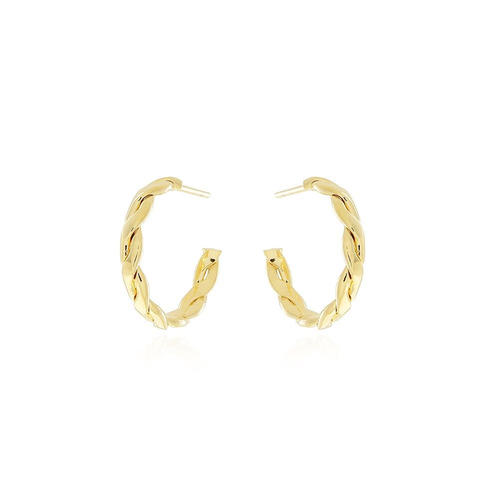 Ag-1047-Do Brinco Meia Argola Trançada (19mm)