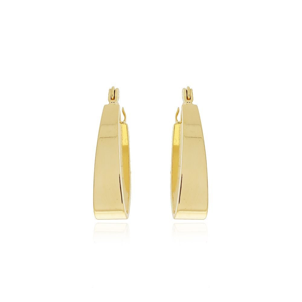 Ag-1057-Do Brinco De Argola Oval Achatada (23mm)