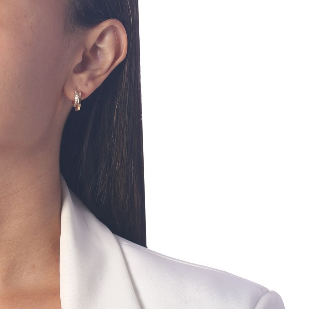 Ag-1072-Do Brinco De Argola Meia Lua Cravejada (15mm)