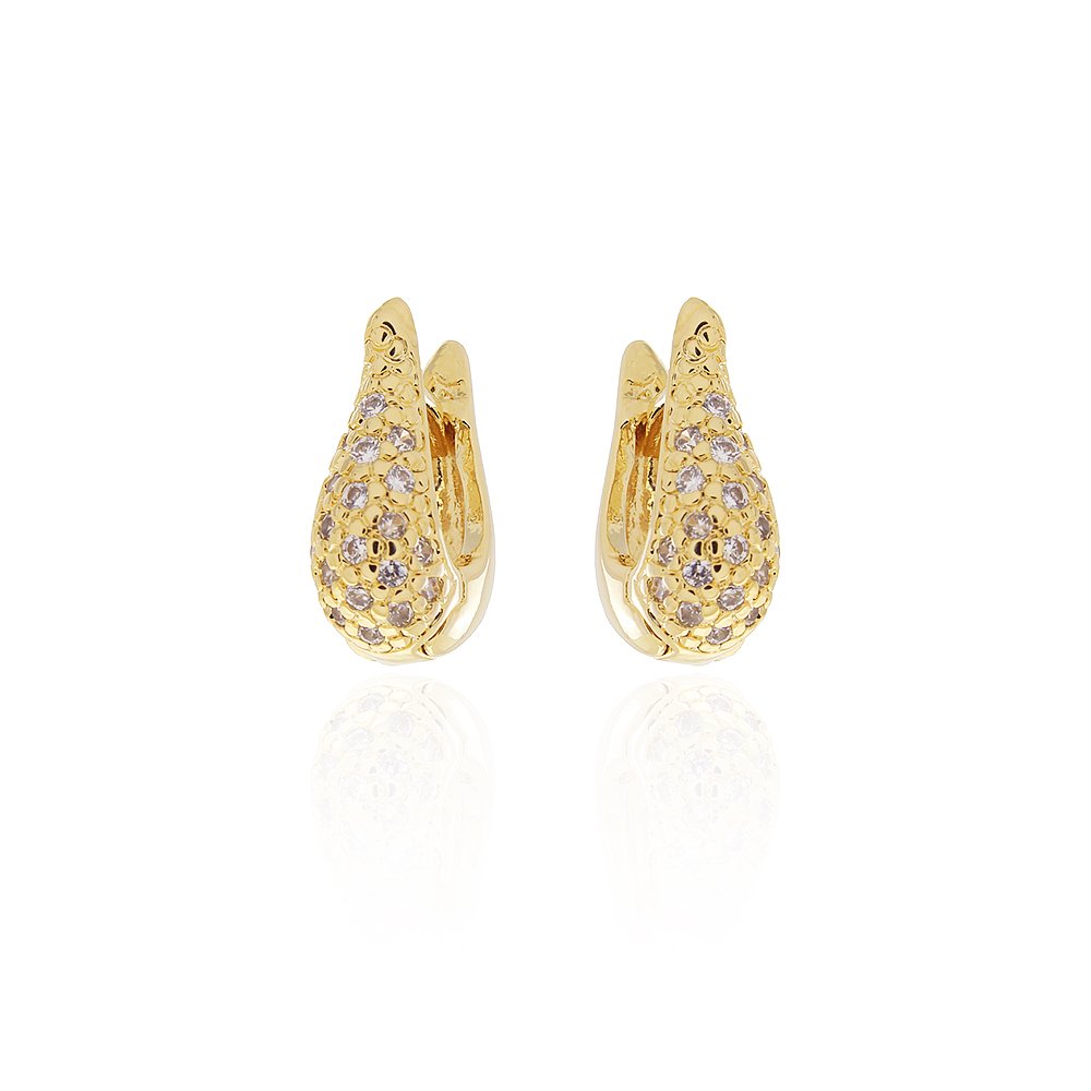 Ag-1092-Do Brinco De Argolinha Articulada Cravejada