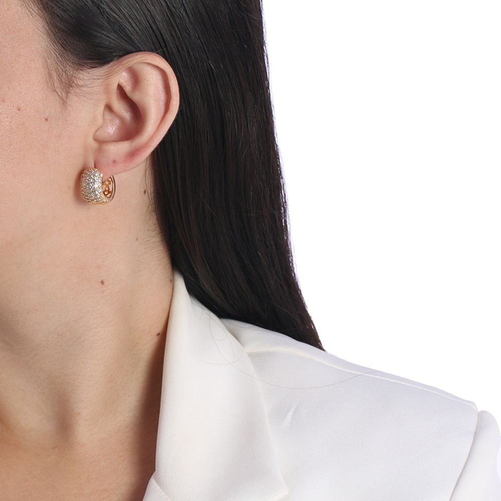 Ag-1108-Do Brinco De Argolinha Articulada Cravejada (15mm)