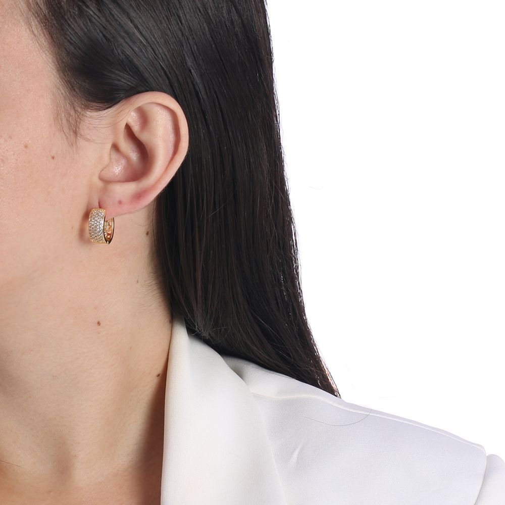 Ag-1112-Do Brinco De Argolinha Articulada Cravejada (15mm)