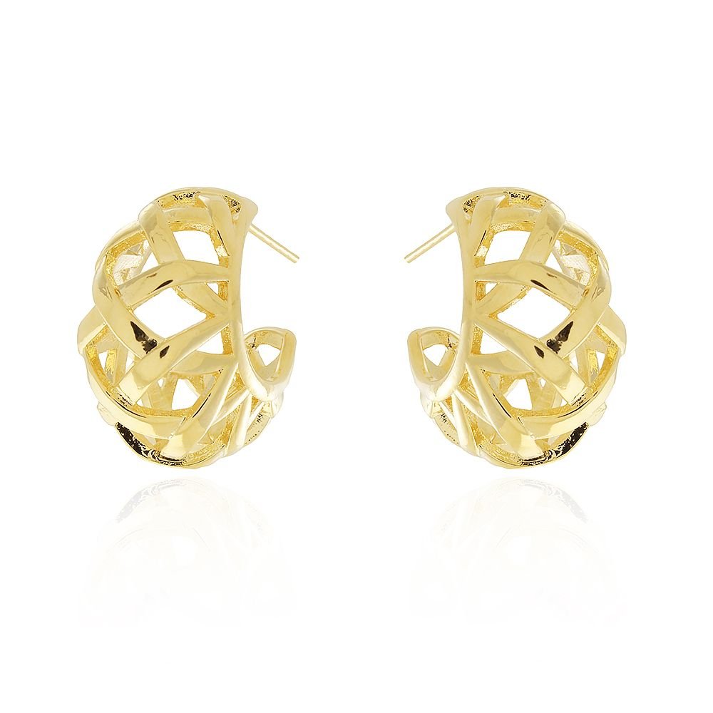 Ag-1114-Do Brinco Meia Argola Detalhada (21mm)