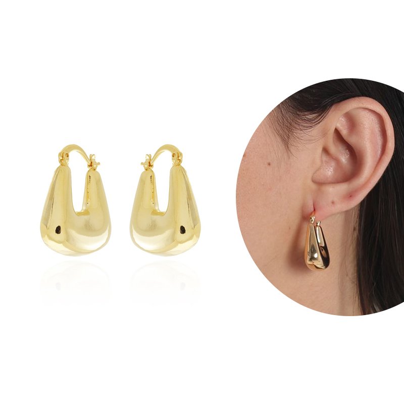 Ag-1118-Do Brinco De Argola Bold Triangular (27mm)