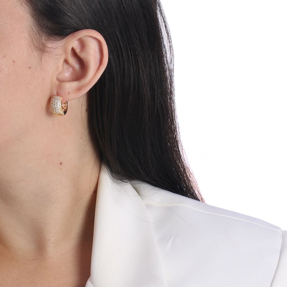 Ag-1129-Do Brinco De Argola Articulada Cravejada