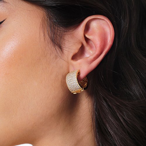 Ag-1135-Do Brinco De Argola Articulada Cravejada