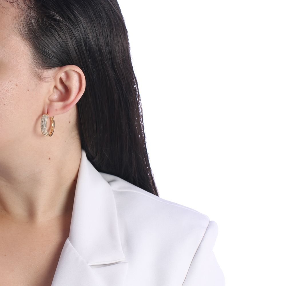 Ag-1143-Do Brinco De Argola Articulada Cravejada