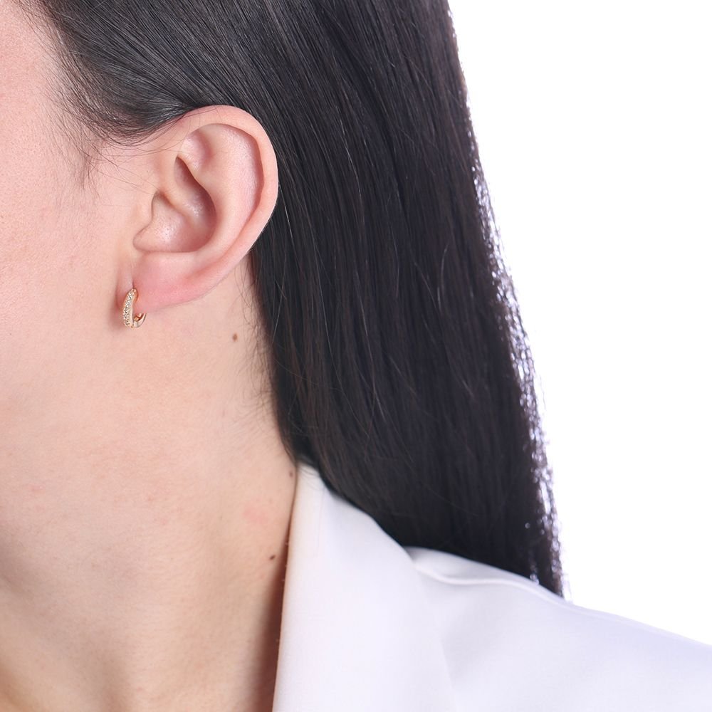 Ag-1162-D0 Brinco De Argolinha Articulada Cravejada Cristal (10mm)