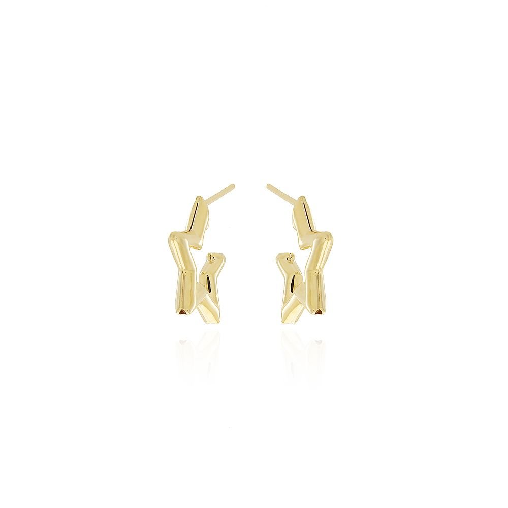 Ag-1163-Do Brinco Meia Argola De Estrela (17mm)
