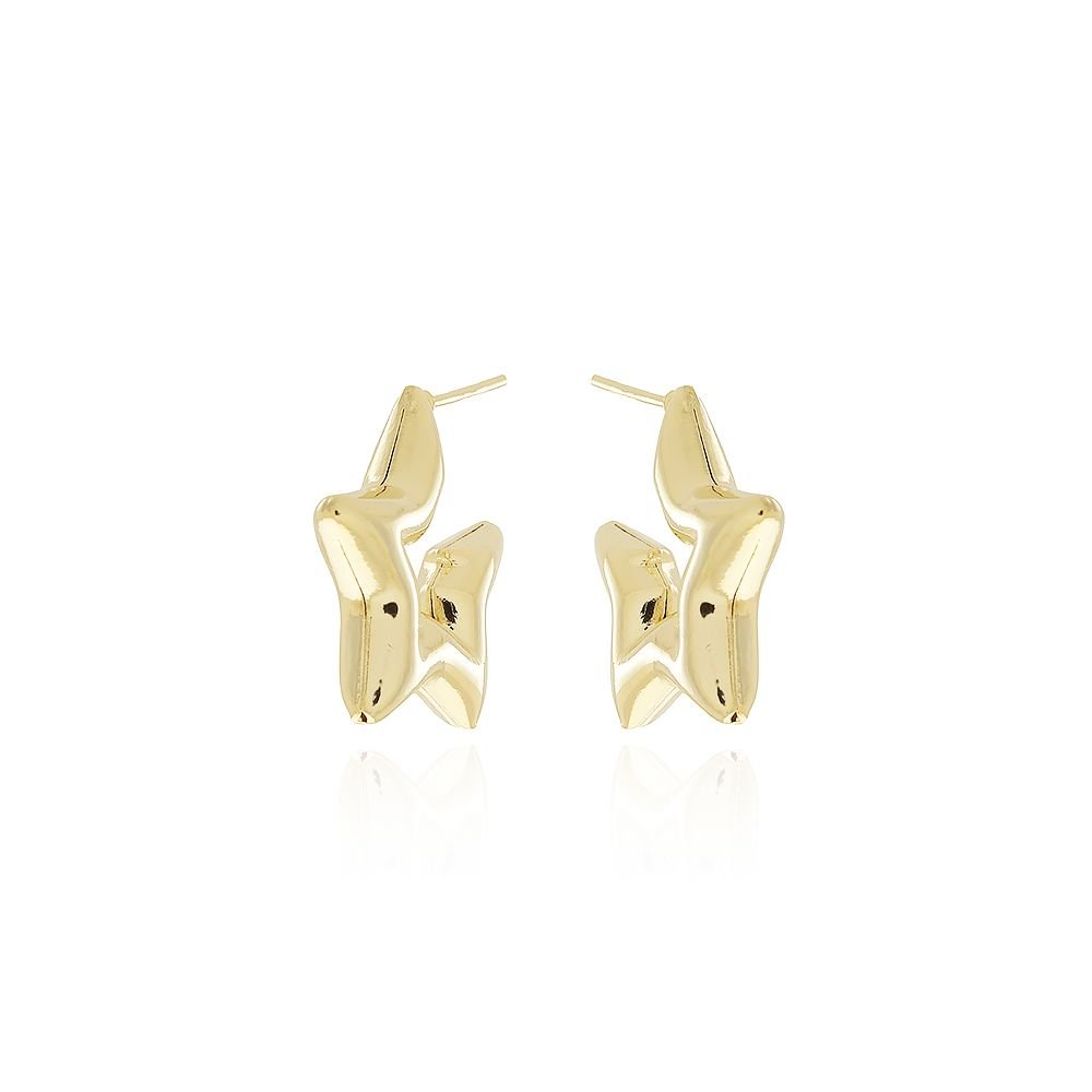 Ag-1164-Do Brinco Meia Argola De Estrela (22mm)
