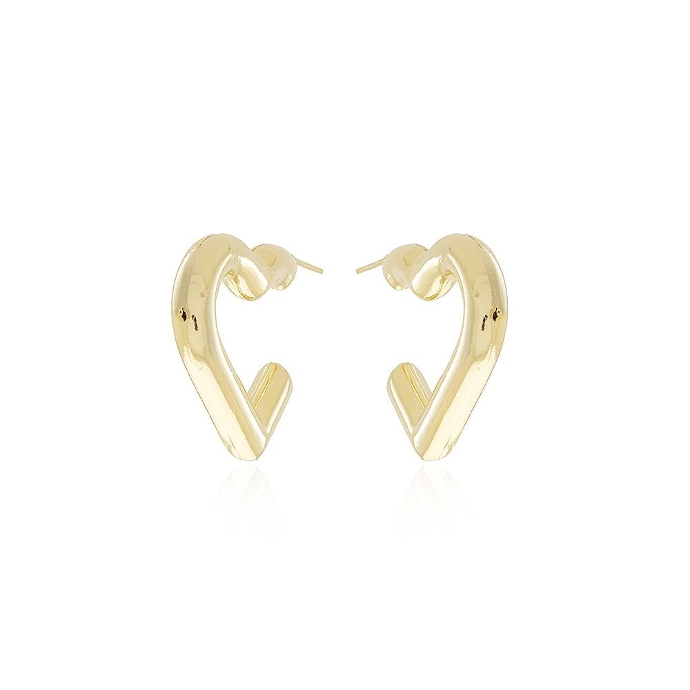 Ag-1168-Do Brinco Meia Argola De Coração (29mm)