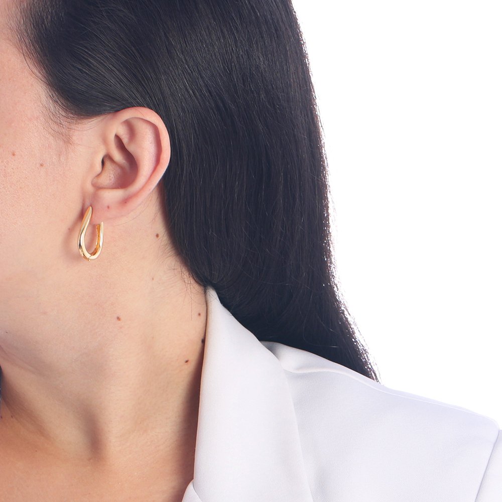 Ag-1200-Do Brinco De Argola Articulada Oval (25mm)