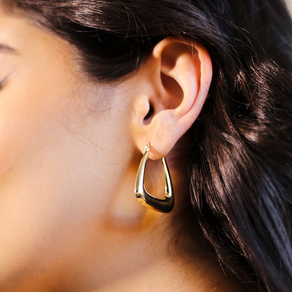 Ag-1231-Do Brinco De Argola Triangular (32mm)