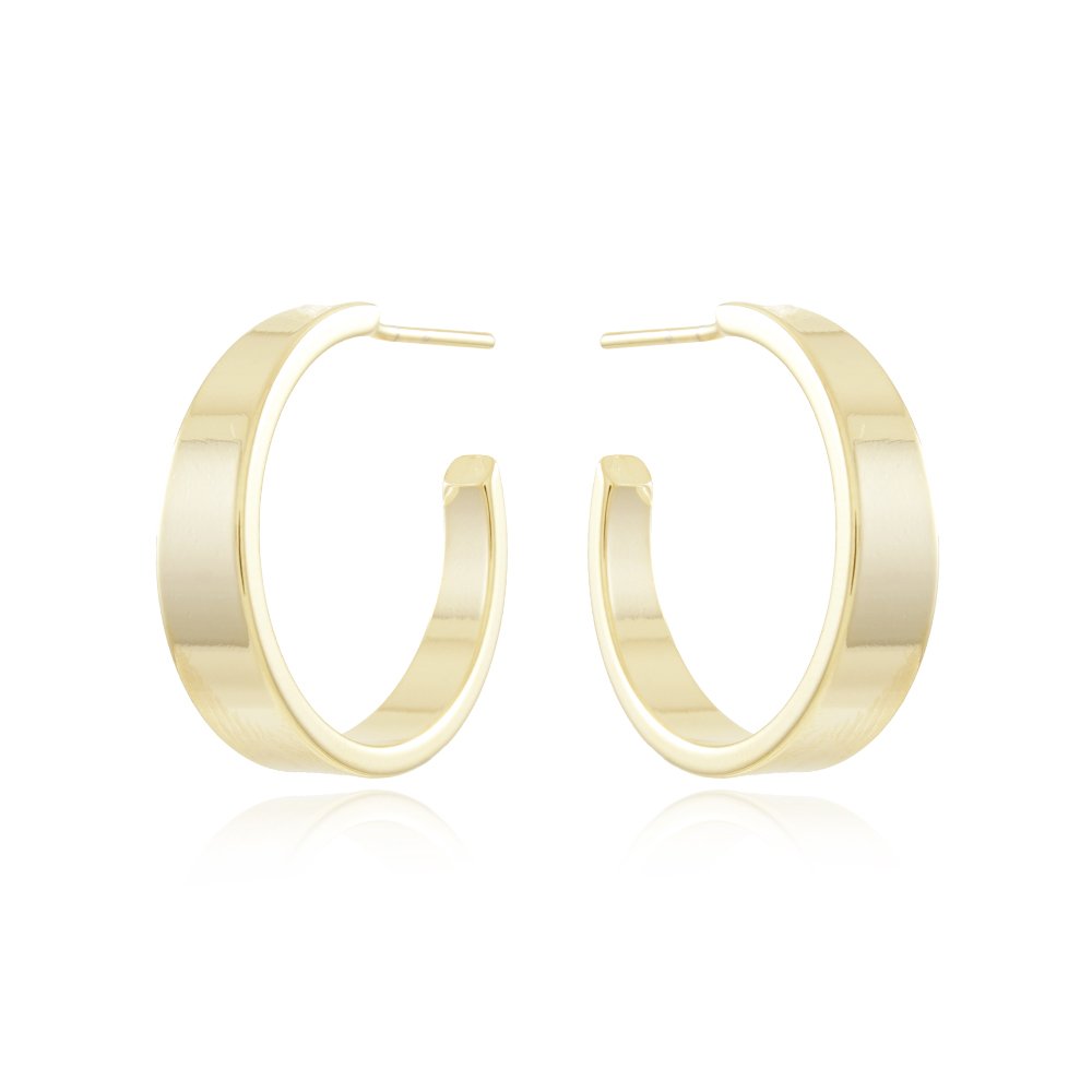 Ag-1258-Do Brinco Meia Argola Achatada (2,2cm).