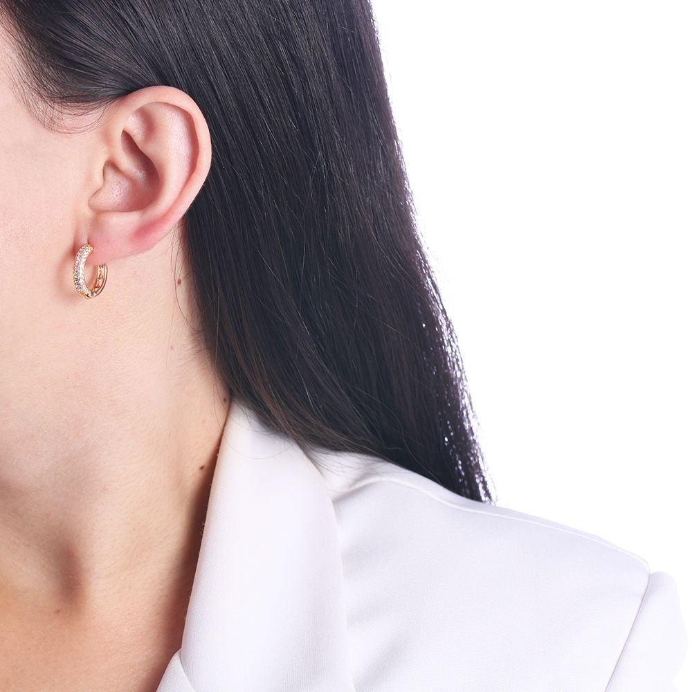 Ag-1298-Do Brinco De Argola Articulada Cravejada (17mm)