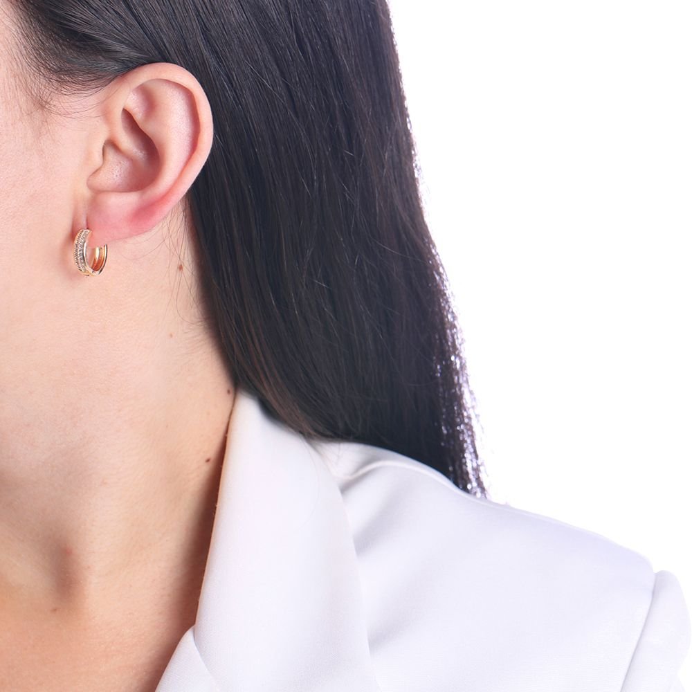 Ag-1302-Do Brinco De Argola Articulada Cravejada (15mm)