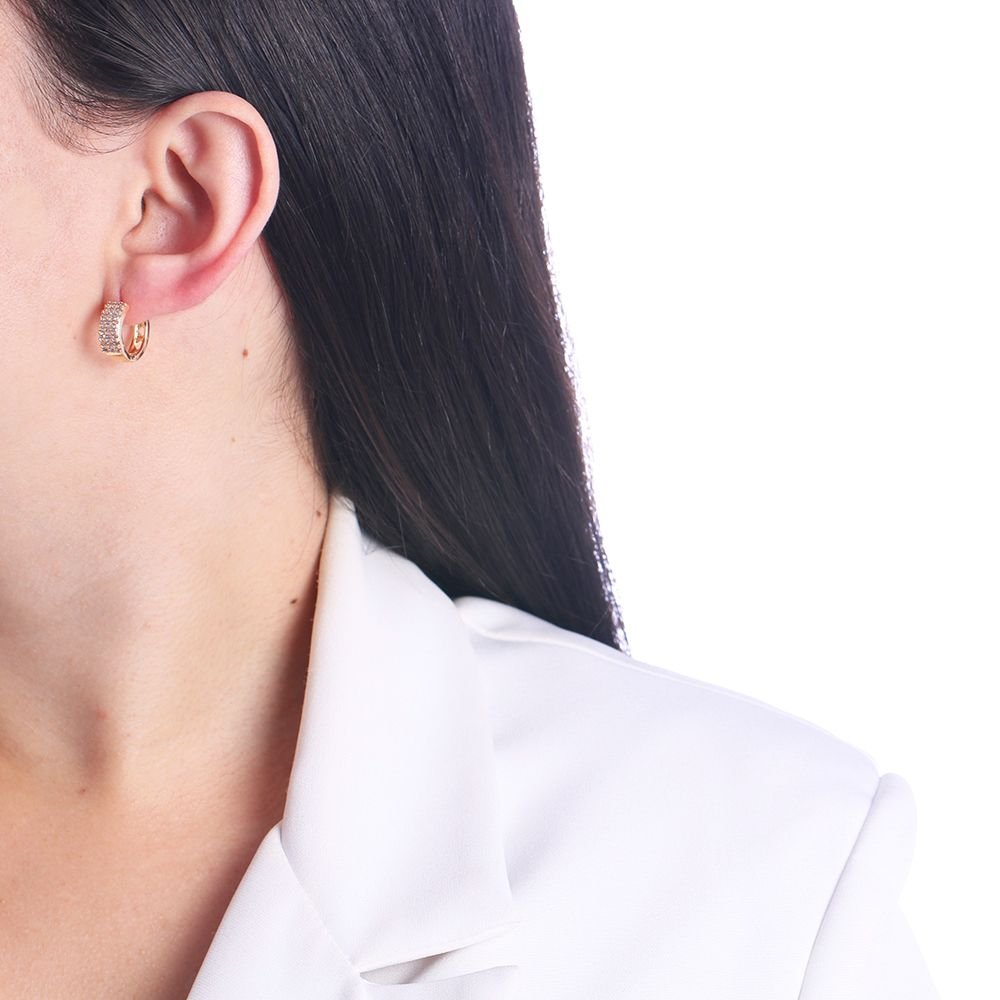 Ag-1307-Do Brinco De Argola Articulada Cravejada (15,5mm)