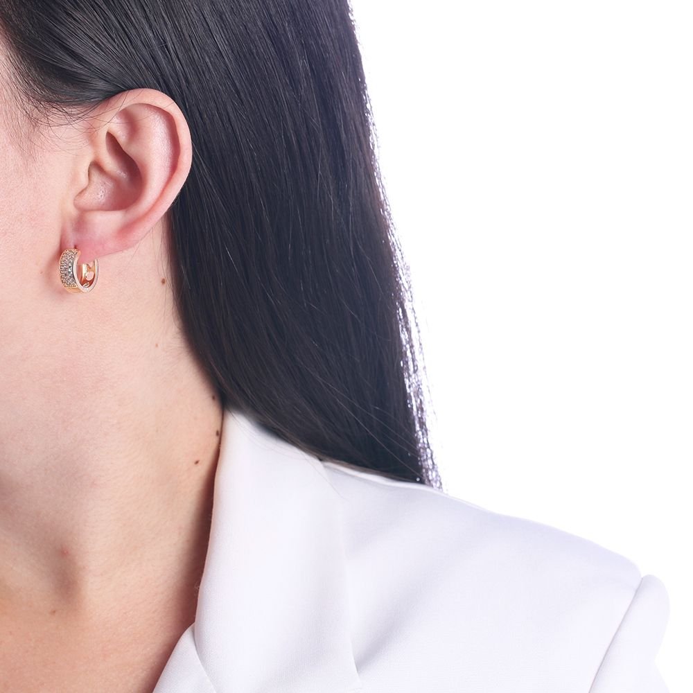 Ag-1308-Do Brinco De Argola Articulada Cravejada (15,5mm)