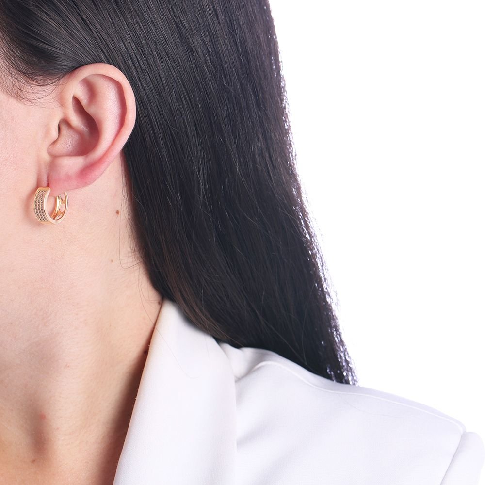 Ag-1313-Do Brinco De Argola Articulada Cravejada (16,5mm)