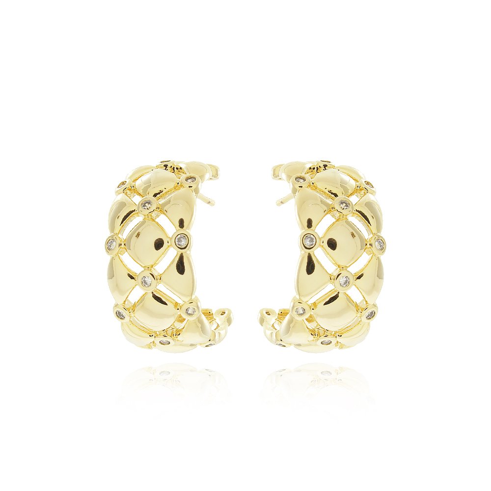 Ag-1377-Do Brinco Meia Argola Detalhada Cravejada (22mm)