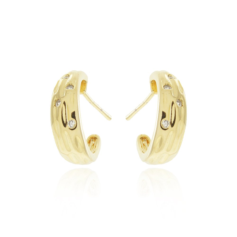 Ag-1378-Do Brinco Meia Argola Cravejada (16mm)