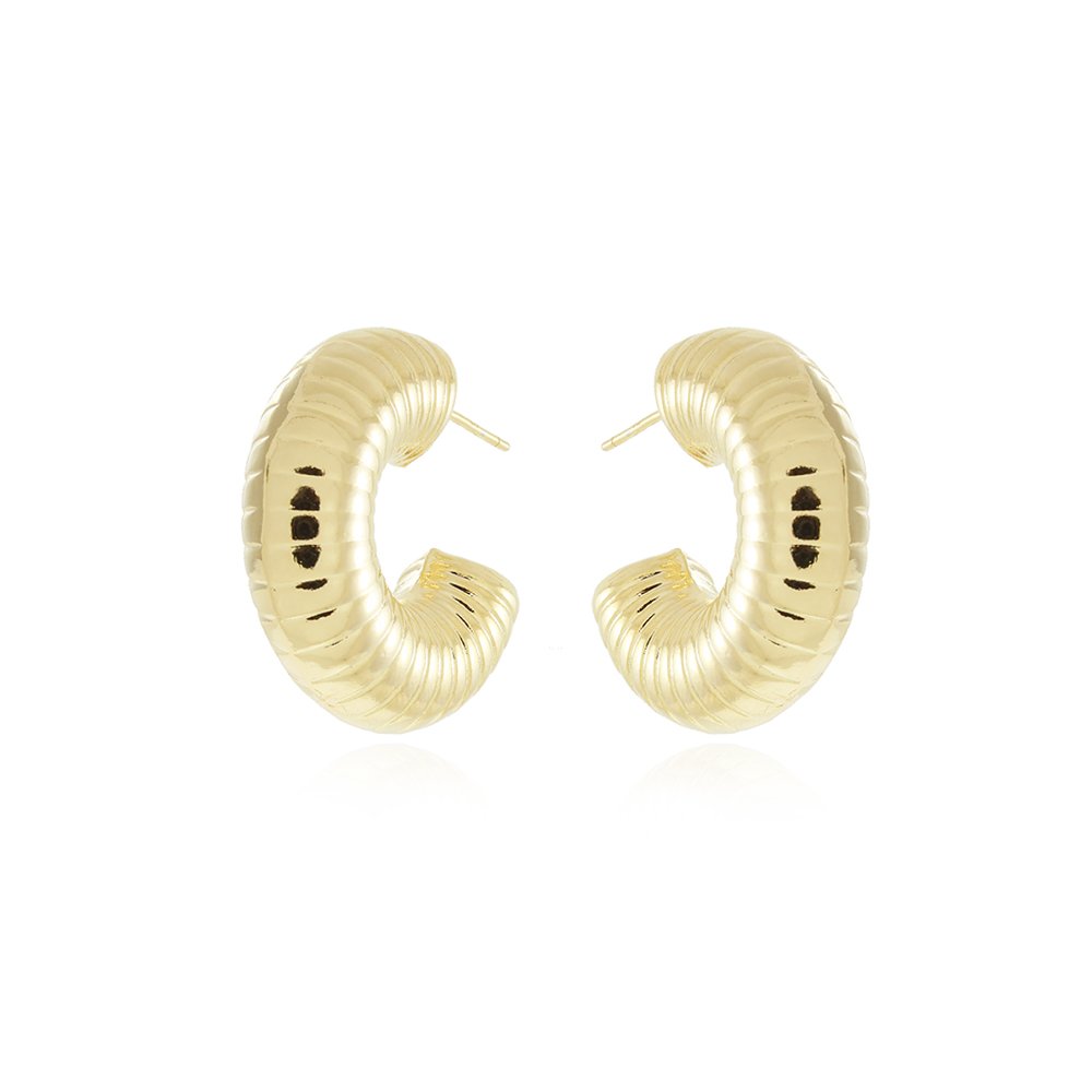Ag-1395-Do Brinco Meia Argola Tubo Detalhado (30mm)