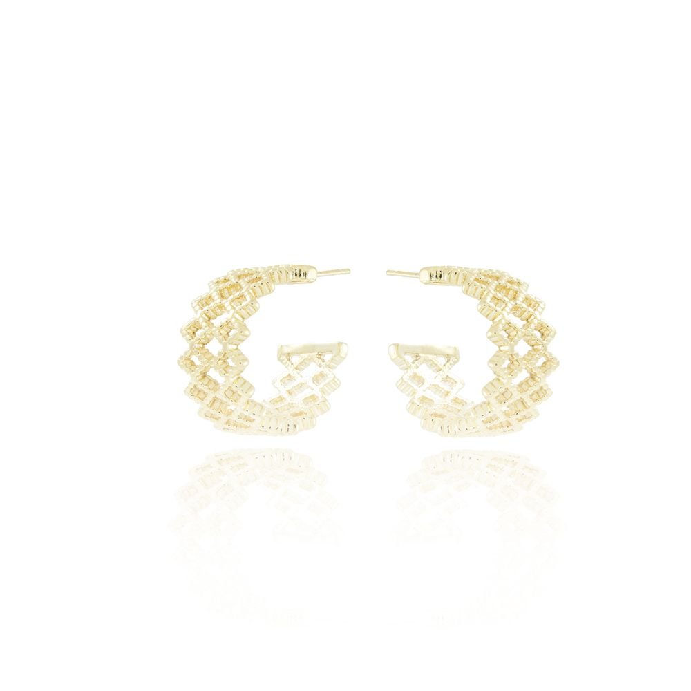 Ag-1402-Do Brinco Meia Argola Detalhada (22mm)