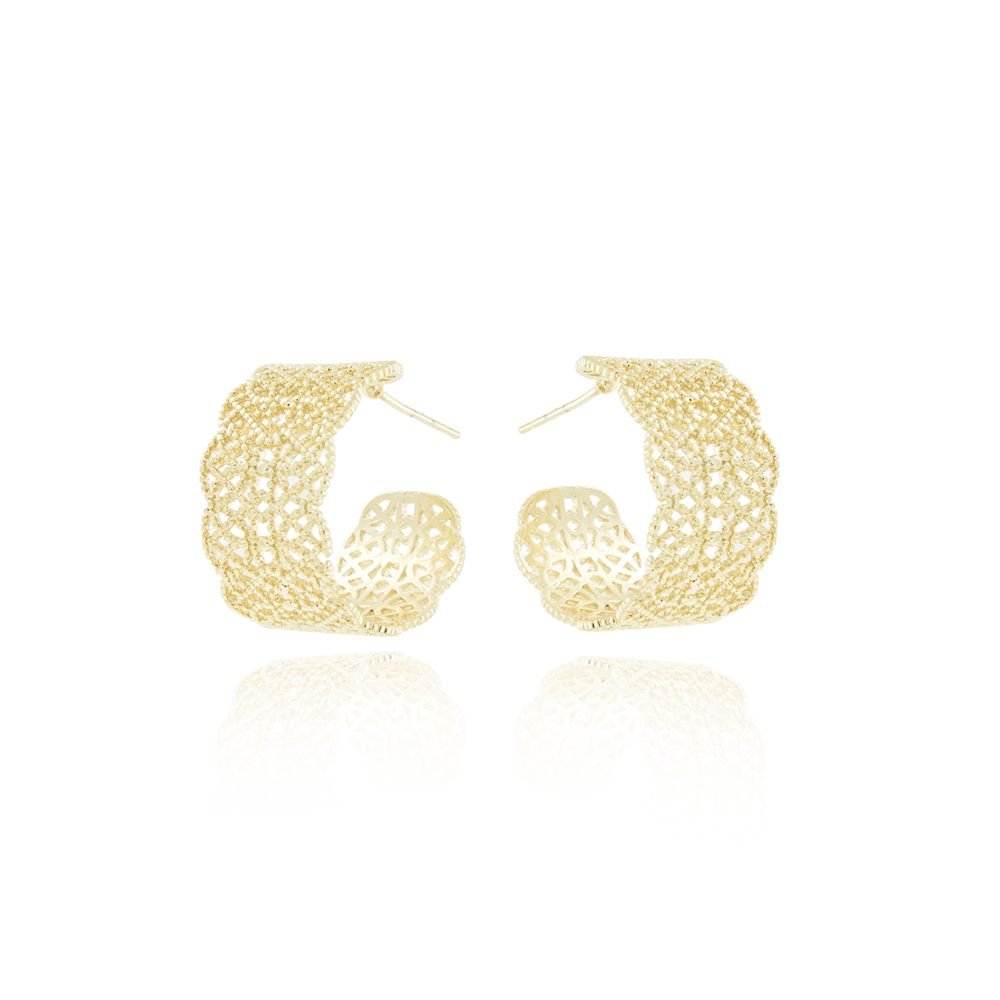 Ag-1403-Do Brinco Meia Argola Detalhada (22mm)