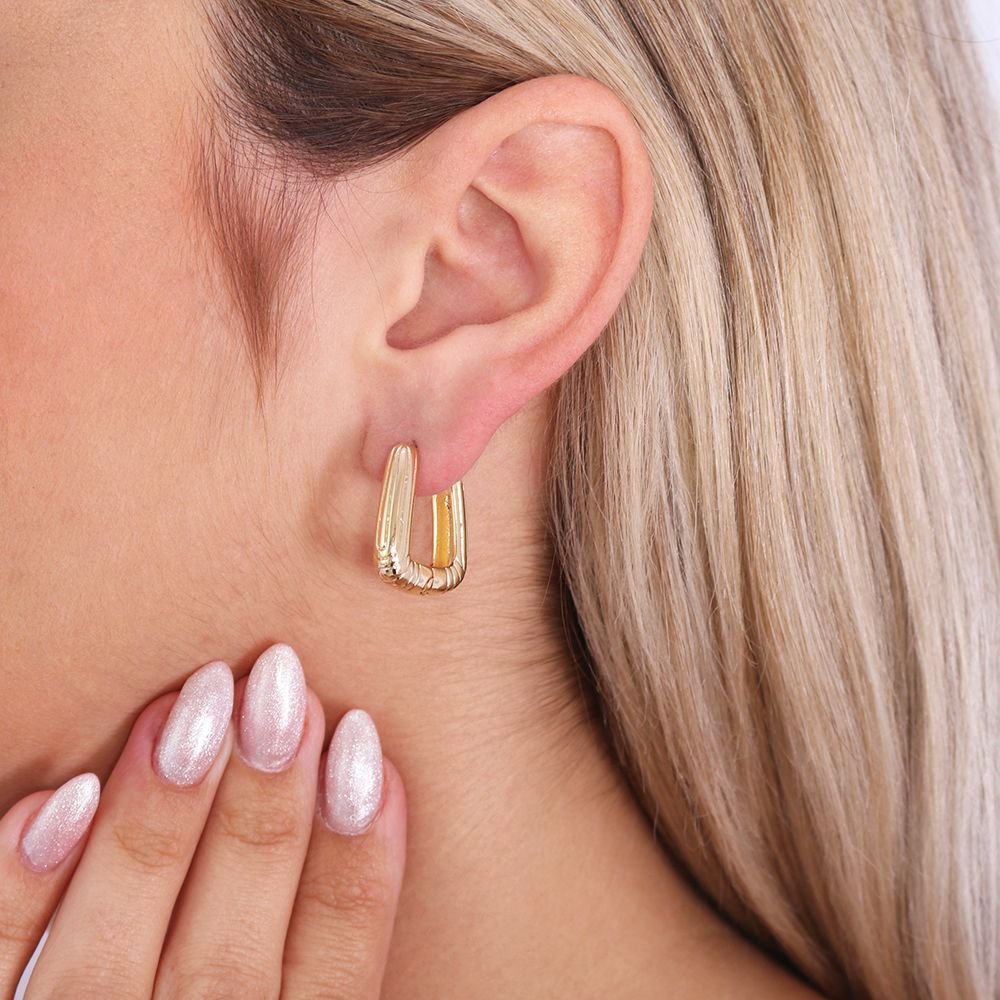 Ag-1429-Do Brinco De Argola Articulada Retangular (21,5mm)