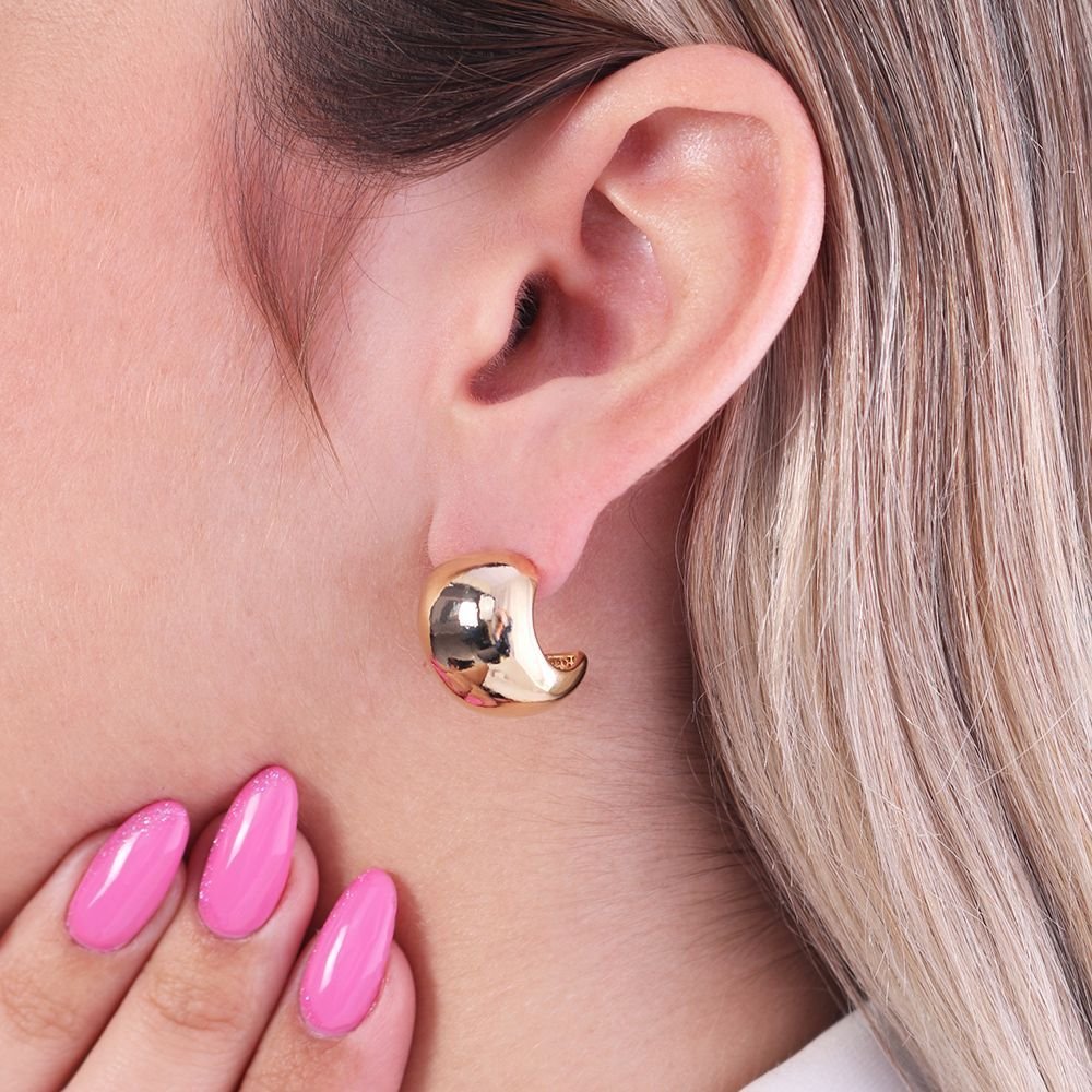 Ag-1435-Do Brinco Meia Argola Abaulada (20mm)