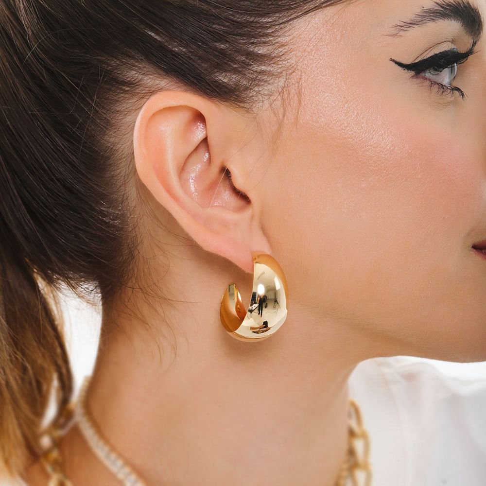 Ag-1460-Do Brinco Meia Argola Abaulada (33mm)