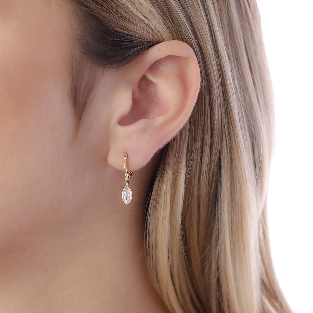 Ag-1466-Do Brinco De Argola Articulada Com Pingente De Zircônia. Ag-1466-Do Brinco De Argola Articulada Com Pingente De Zircônia.