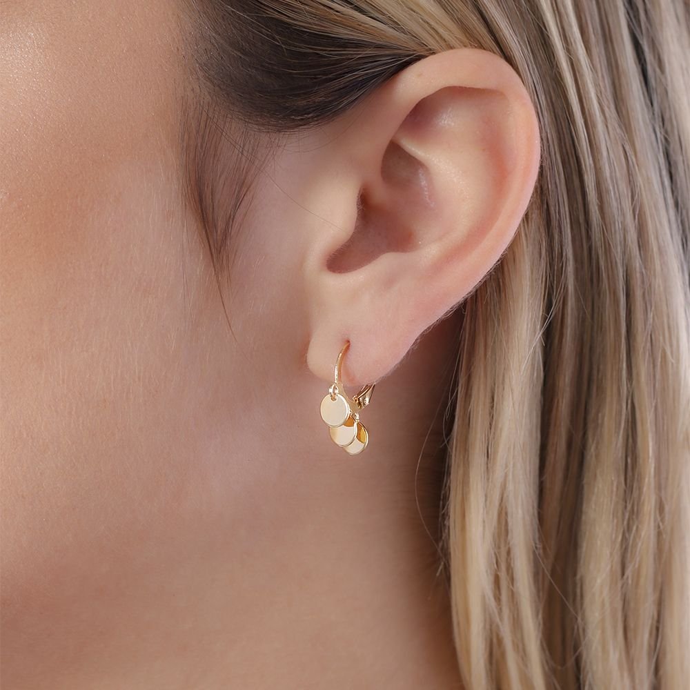 Ag-1484-Do Brinco De Argola Articulada Com Medalhas Lisas. Ag-1484-Do Brinco De Argola Articulada Com Medalhas Lisas.