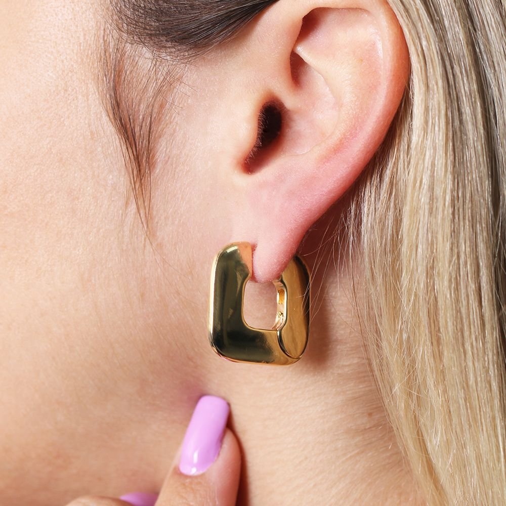 Ag-1530-Do Brinco De Argola Articulada Quadrada Achatada (24,5mm). Ag-1530-Do Brinco De Argola Articulada Quadrada Achatada (24,5mm).