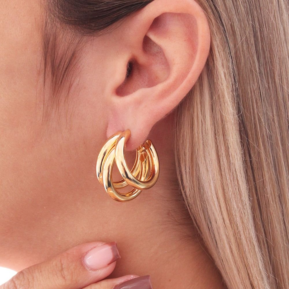 Ag-1531-Do Brinco Meia Argola Tripla (27,5mm)