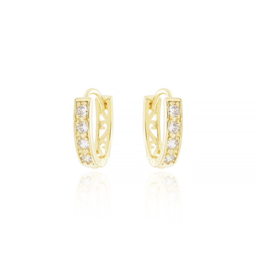 Ag-1551-Do Brinco De Argola Articulada Cravejada (14mm).