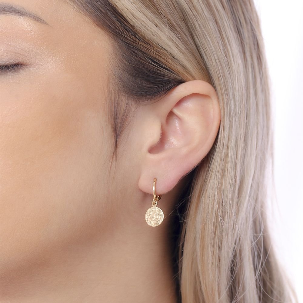 Ag-1564-Do Brinco De Argola Articulada Com Medalha De São Bento. Ag-1564-Do Brinco De Argola Articulada Com Medalha De São Bento.