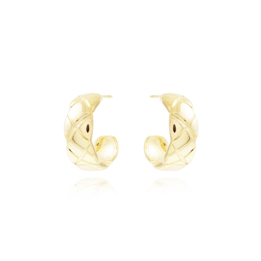 Ag-1580-Do Brinco Meia Argola Detalhada (18mm) Ag-1580-Do Brinco Meia Argola Detalhada (18mm)