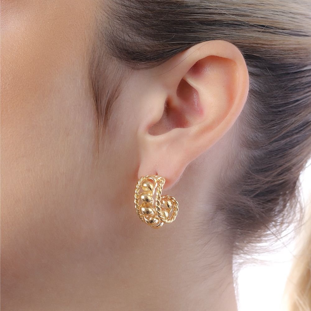 Ag-1582-Do Brinco Meia Argola Detalhada (21,5mm) Ag-1582-Do Brinco Meia Argola Detalhada (21,5mm)