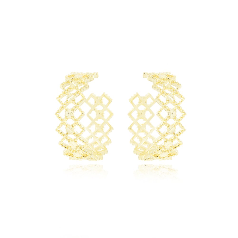 Ag-1584-Do Brinco Meia Argola Detalhada (21,5mm) Ag-1584-Do Brinco Meia Argola Detalhada (21,5mm)