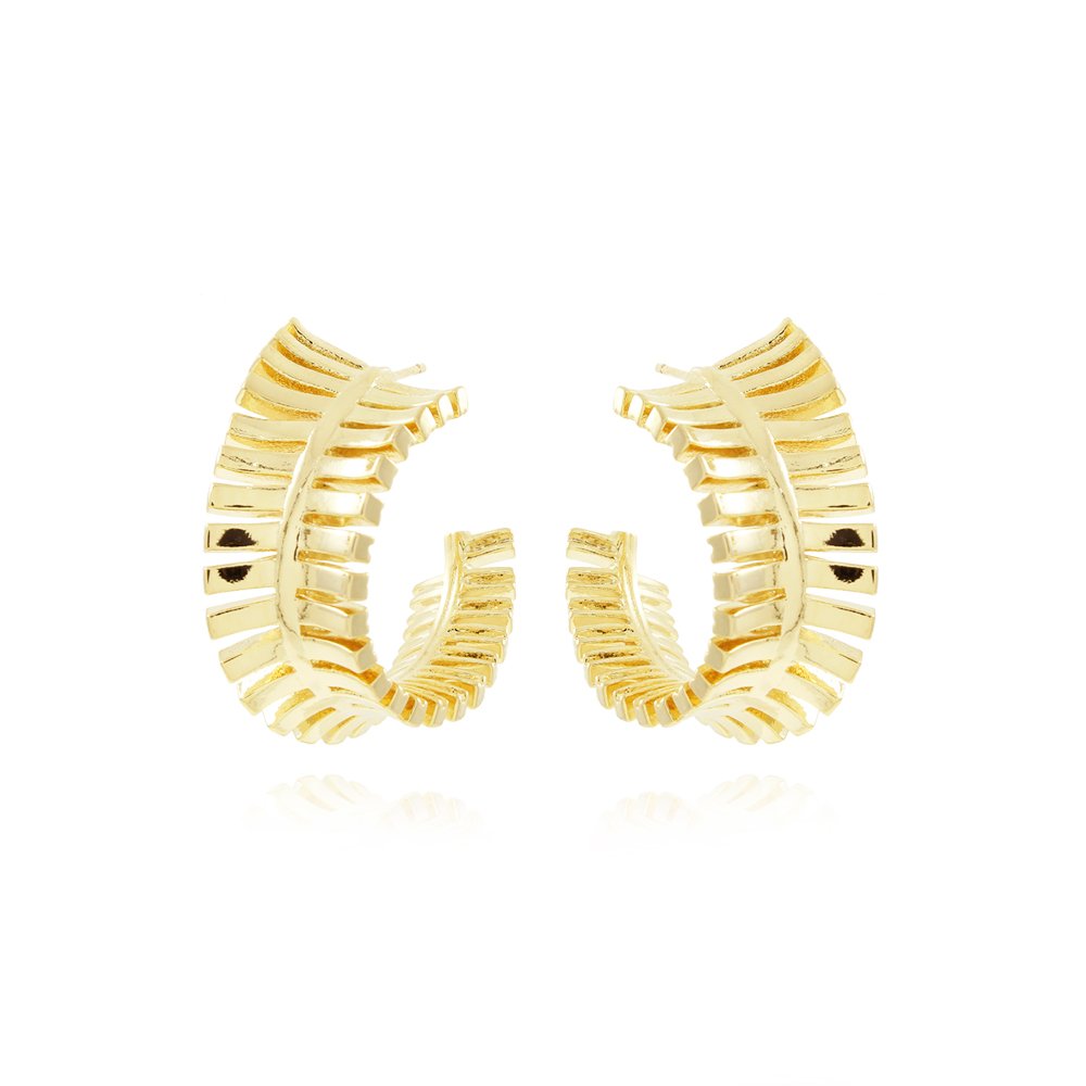 Ag-1586-Do Brinco Meia Argola Detalhada Ag-1586-Do Brinco Meia Argola Detalhada