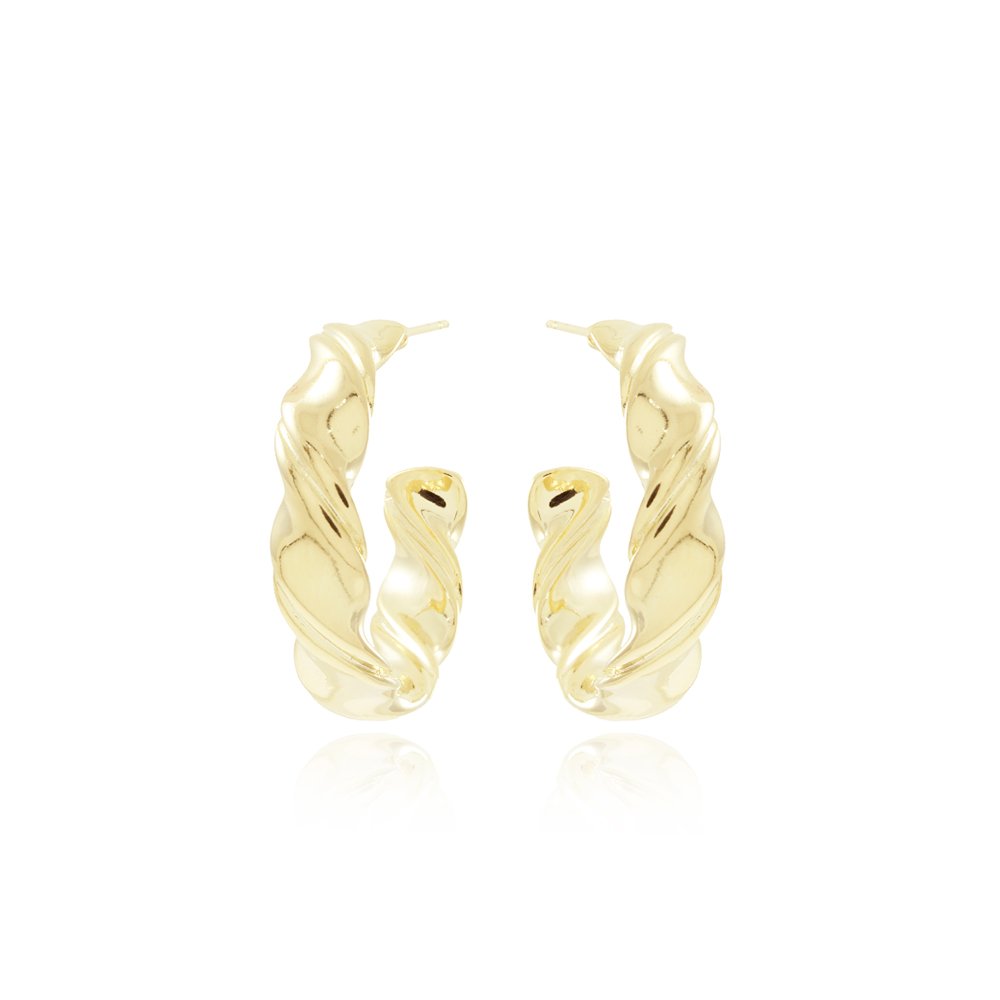 Ag-1588-Do Brinco Meia Argola Detalhado (23mm)