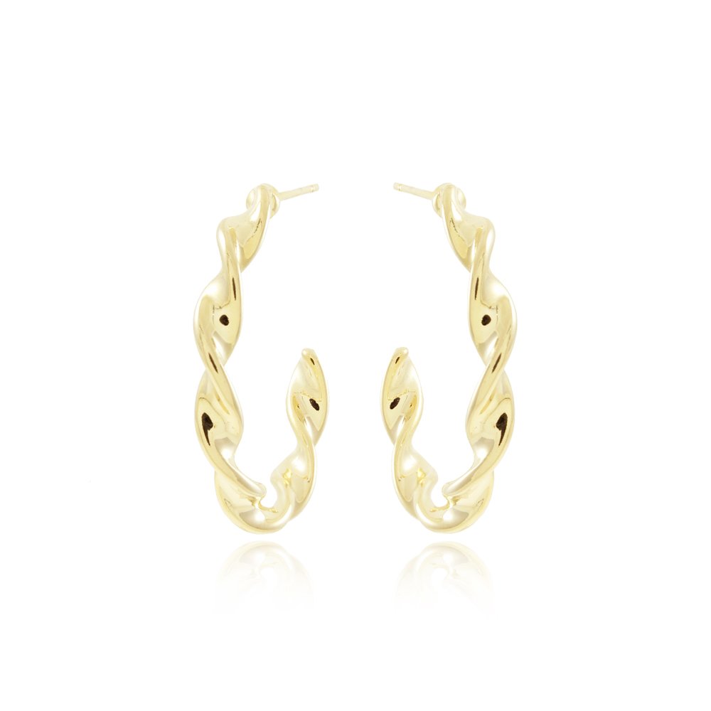 Ag-1589-Do (26mm) Brinco Meia Argola Torcido Ag-1589-Do (26mm) Brinco Meia Argola Torcido