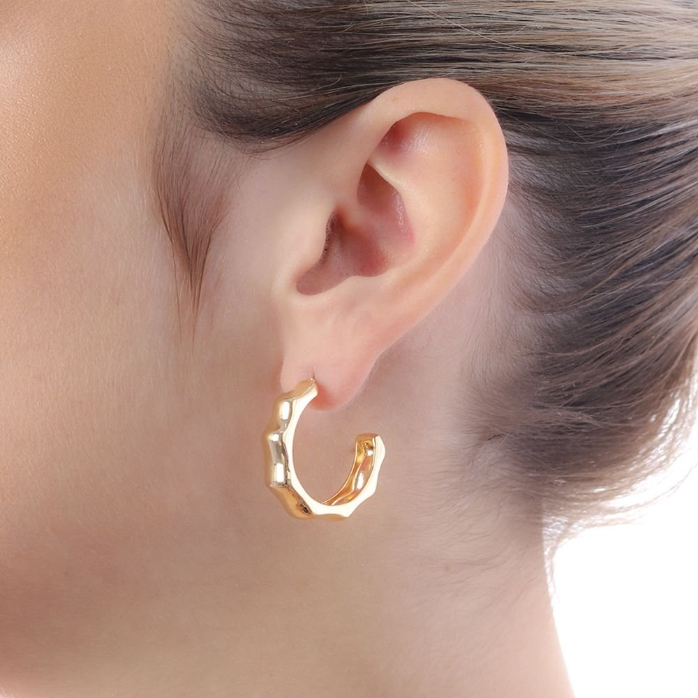 Ag-1591-Do Brinco Meia Argola Detalhada (26,5mm) 