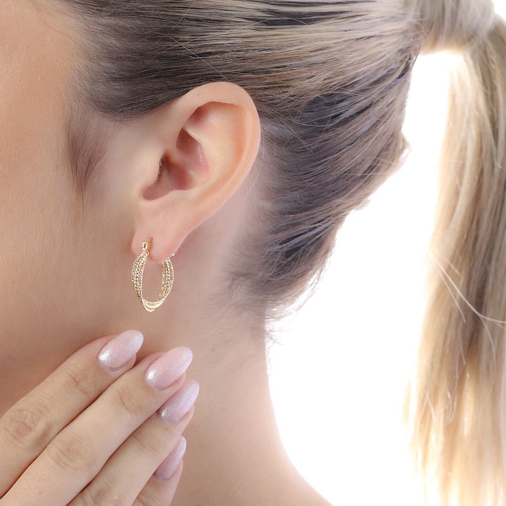 Ag-1605-Do Brinco De Argola Articulada Detalhada (24,5mm). Ag-1605-Do Brinco De Argola Articulada Detalhada (24,5mm).